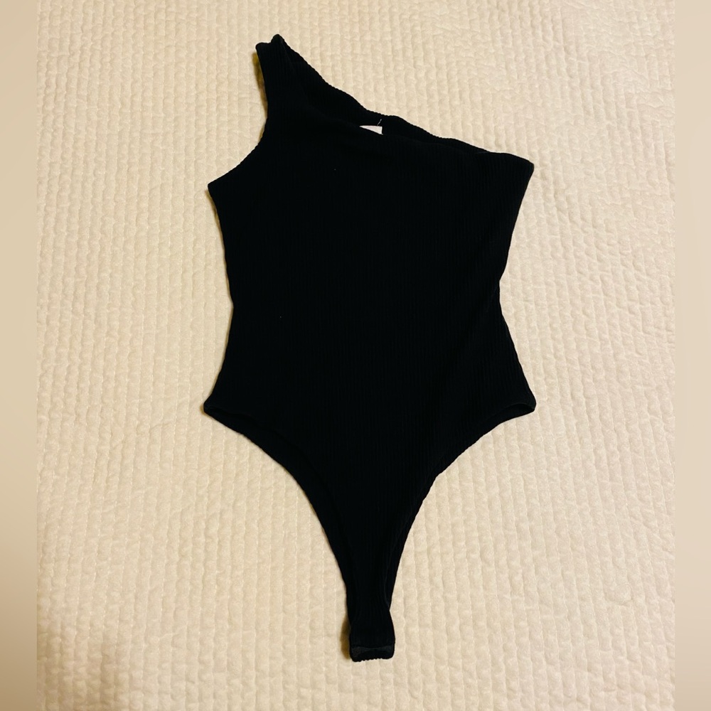 Princess Polly Black One Shoulder Tank Bodysuit